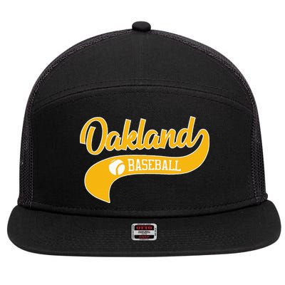 Retro Baseball Oakland Vintage Swoosh 7 Panel Mesh Trucker Snapback Hat