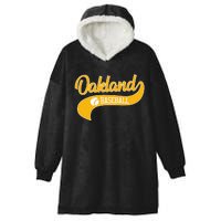 Retro Baseball Oakland Vintage Swoosh Hooded Wearable Blanket