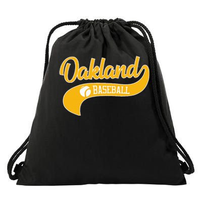 Retro Baseball Oakland Vintage Swoosh Drawstring Bag