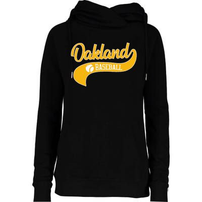 Retro Baseball Oakland Vintage Swoosh Womens Funnel Neck Pullover Hood