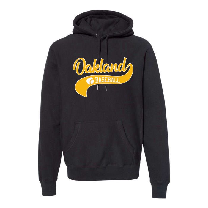 Retro Baseball Oakland Vintage Swoosh Premium Hoodie