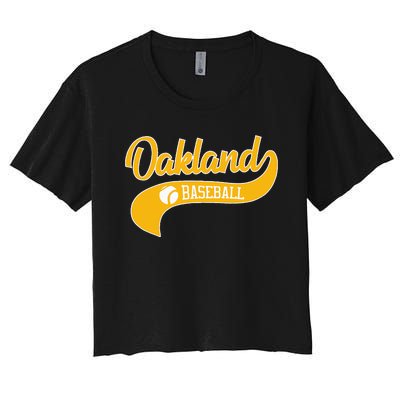 Retro Baseball Oakland Vintage Swoosh Women's Crop Top Tee