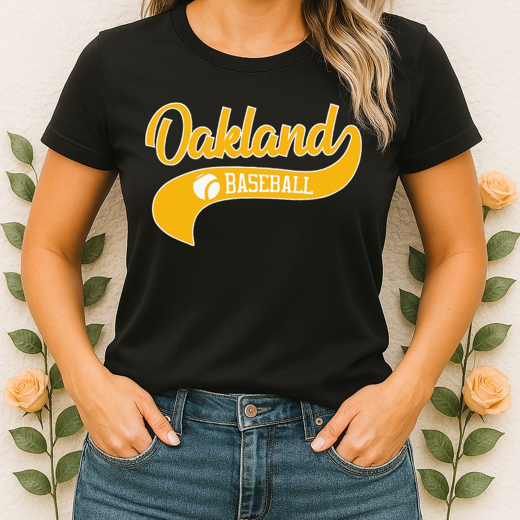 Retro Baseball Oakland Vintage Swoosh Womens T-Shirt