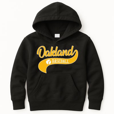 Retro Baseball Oakland Vintage Swoosh Kids Hoodie