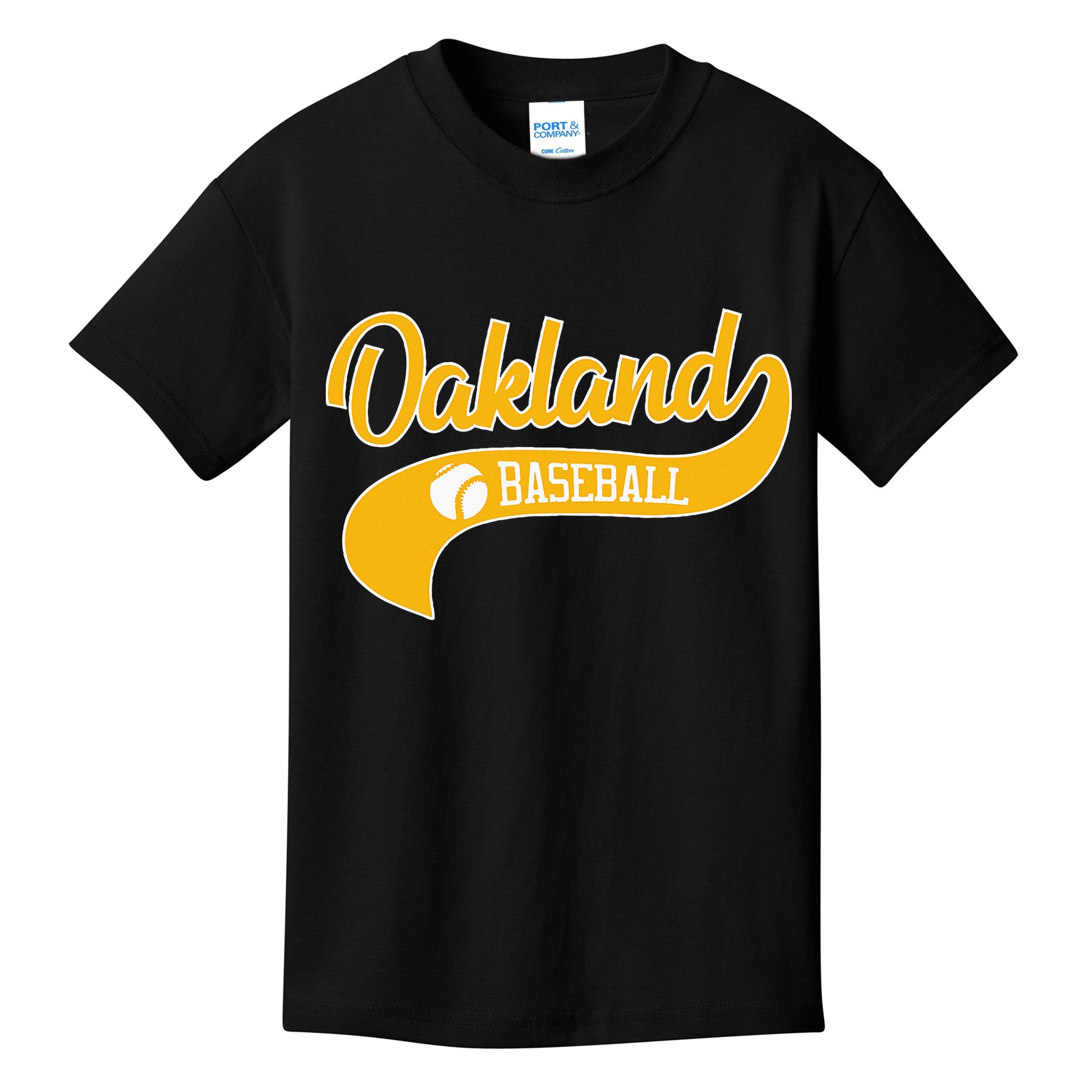 Retro Baseball Oakland Vintage Swoosh Kids T-Shirt