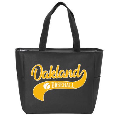 Retro Baseball Oakland Vintage Swoosh Zip Tote Bag