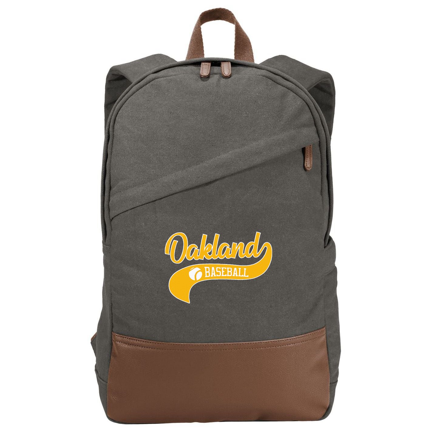 Retro Baseball Oakland Vintage Swoosh Cotton Canvas Backpack