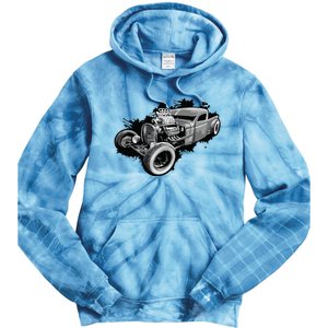 Rust Bucket Outline Funny Hot Retro Rod Diesel Cars Gift Men Tie Dye Hoodie