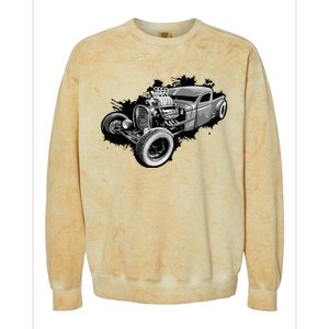 Rust Bucket Outline Funny Hot Retro Rod Diesel Cars Gift Men Colorblast Crewneck Sweatshirt