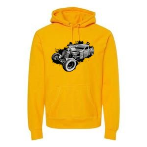 Rust Bucket Outline Funny Hot Retro Rod Diesel Cars Gift Men Premium Hoodie