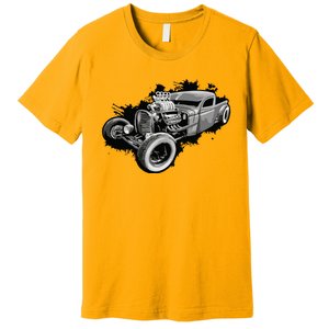 Rust Bucket Outline Funny Hot Retro Rod Diesel Cars Gift Men Premium T-Shirt