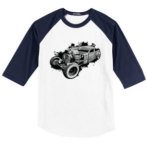 Rust Bucket Outline Funny Hot Retro Rod Diesel Cars Gift Men Baseball Sleeve Shirt