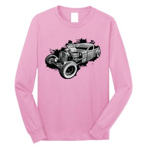 Rust Bucket Outline Funny Hot Retro Rod Diesel Cars Gift Men Long Sleeve Shirt