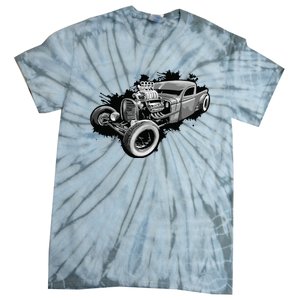 Rust Bucket Outline Funny Hot Retro Rod Diesel Cars Gift Men Tie-Dye T-Shirt