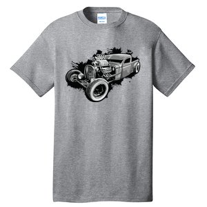 Rust Bucket Outline Funny Hot Retro Rod Diesel Cars Gift Men Tall T-Shirt