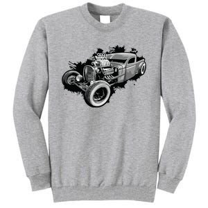 Rust Bucket Outline Funny Hot Retro Rod Diesel Cars Gift Men Tall Sweatshirt