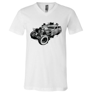 Rust Bucket Outline Funny Hot Retro Rod Diesel Cars Gift Men V-Neck T-Shirt