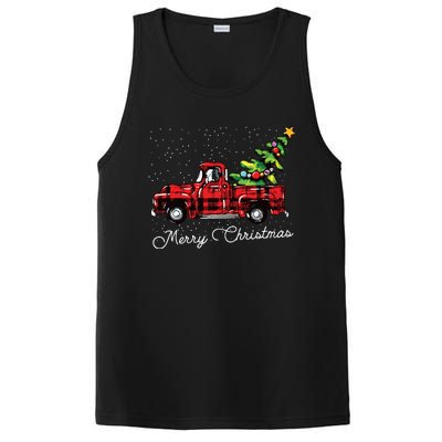 Red Buffalo Plaid Pickup Truck With Tree Merry Christmas PosiCharge Competitor Tank