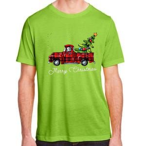 Red Buffalo Plaid Pickup Truck With Tree Merry Christmas Cute Gift Adult ChromaSoft Performance T-Shirt