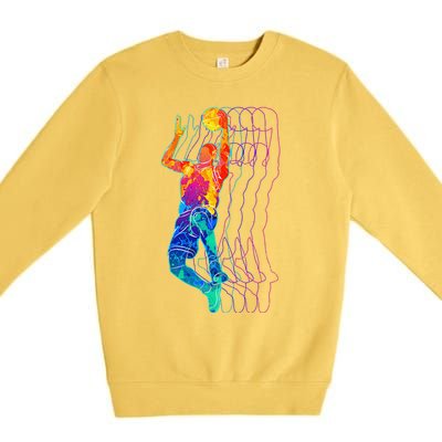 Retro Basketball Player Gift Premium Crewneck Sweatshirt