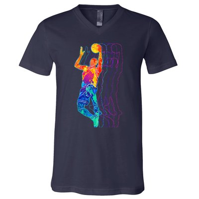 Retro Basketball Player Gift V-Neck T-Shirt