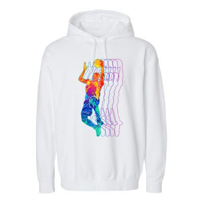 Retro Basketball Player Gift Garment-Dyed Fleece Hoodie