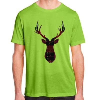 Rustic Buffalo Plaid Red Christmas Reindeer Folksy Xmas Gift Funny Gift Adult ChromaSoft Performance T-Shirt