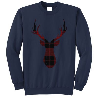 Rustic Buffalo Plaid Red Christmas Reindeer Folksy Xmas Gift Funny Gift Sweatshirt