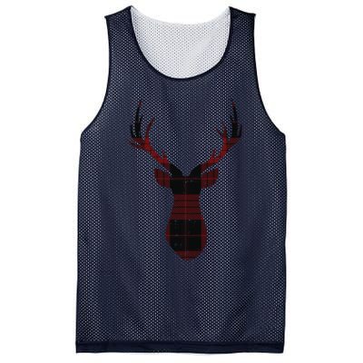 Rustic Buffalo Plaid Red Christmas Reindeer Folksy Xmas Gift Funny Gift Mesh Reversible Basketball Jersey Tank