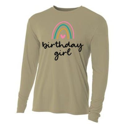 Rainbow Birthday Party Cute Themed Gift Cooling Performance Long Sleeve Crew