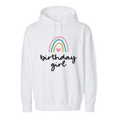 Rainbow Birthday Party Cute Themed Gift Garment-Dyed Fleece Hoodie