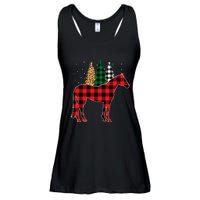 Red Buffalo Plaid Horse Tree Leopard Print Christmas Pajamas Ladies Essential Flowy Tank