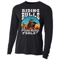 Riding Bulls Punching Fools Cowboy Rodeo & Ranch Lovers Cooling Performance Long Sleeve Crew