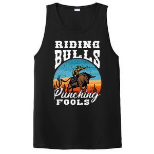 Riding Bulls Punching Fools Cowboy Rodeo & Ranch Lovers PosiCharge Competitor Tank