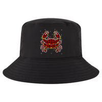 Red Buffalo Plaid Crab Santa Christmas Pajama Matching Cool Comfort Performance Bucket Hat