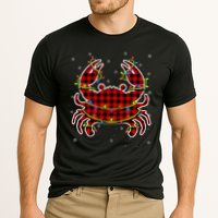 Red Buffalo Plaid Crab Santa Christmas Pajama Matching Cooling Performance Crew T-Shirt