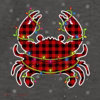 Red Buffalo Plaid Crab Santa Christmas Pajama Matching Vector Backpack