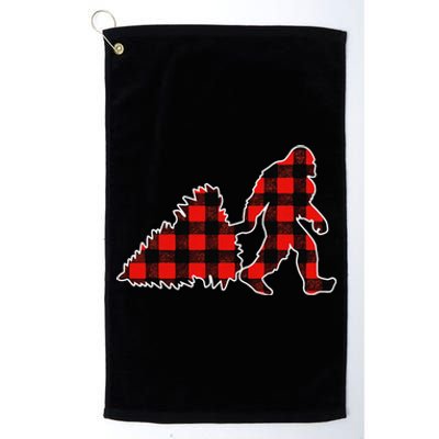 Red Buffalo Plaid Pajama Bigfoot Christmas Platinum Collection Golf Towel