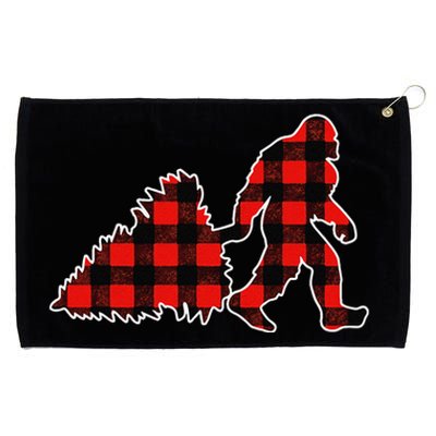 Red Buffalo Plaid Pajama Bigfoot Christmas Grommeted Golf Towel