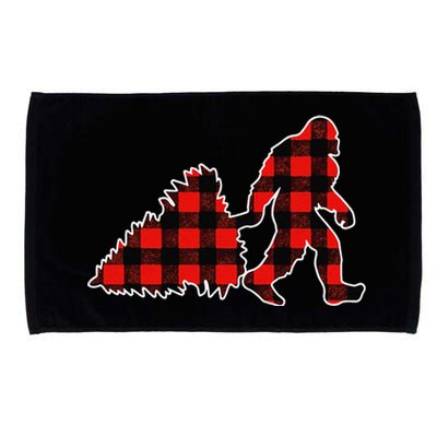 Red Buffalo Plaid Pajama Bigfoot Christmas Microfiber Hand Towel