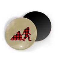 Red Buffalo Plaid Pajama Bigfoot Christmas Magnet