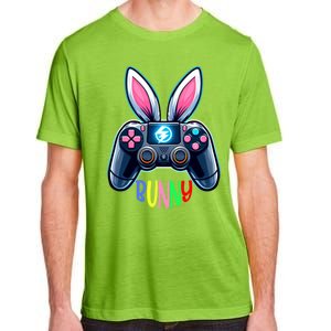 Rabbit Bunny Playing Gamer Graphic Happy Easter Gift Adult ChromaSoft Performance T-Shirt