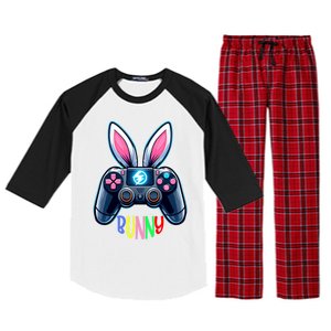 Rabbit Bunny Playing Gamer Graphic Happy Easter Gift Raglan Sleeve Pajama Set