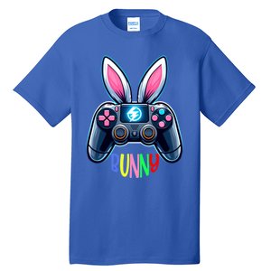 Rabbit Bunny Playing Gamer Graphic Happy Easter Gift Tall T-Shirt