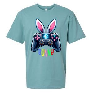 Rabbit Bunny Playing Gamer Graphic Happy Easter Gift Sueded Cloud Jersey T-Shirt