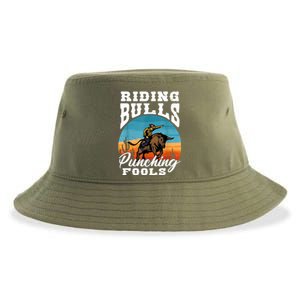 Riding Bulls Punching Fools Cowboy Rodeo & Ranch Lovers Sustainable Bucket Hat