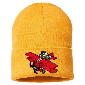 Red Baron Plane Biplane Pilot Airplane Sustainable Knit Beanie