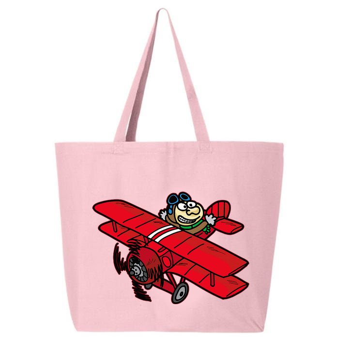 Red Baron Plane Biplane Pilot Airplane 25L Jumbo Tote