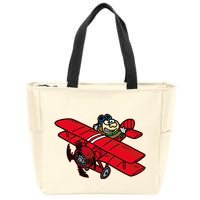 Red Baron Plane Biplane Pilot Airplane Zip Tote Bag