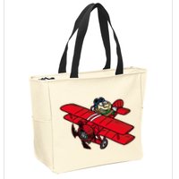 Red Baron Plane Biplane Pilot Airplane Zip Tote Bag